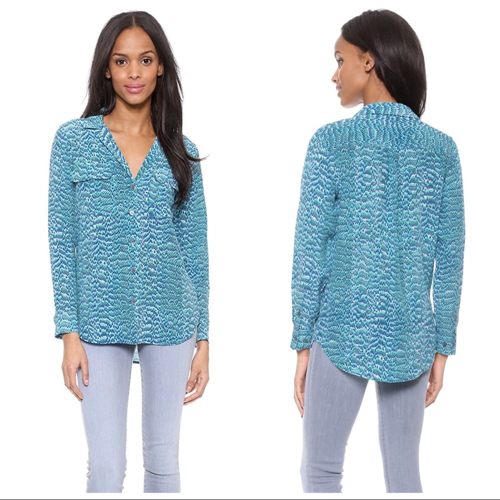 Equipment Blaise Silk Blouse in Blue Jade